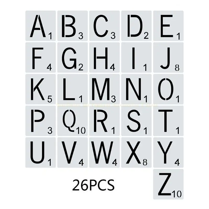 26pcs/set Letters Stencils Drawing Template DIY Painting Scrapbooking Stamping Embossing Album Card