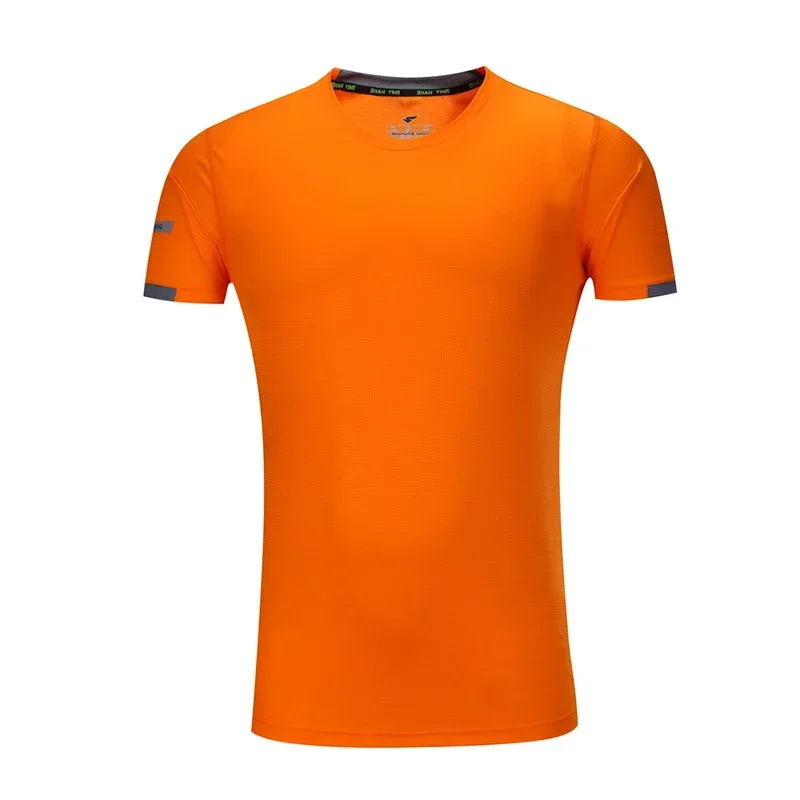 Homens correndo t-shirts de compressão de secagem rápida ginásio fitness jogging esportes manga curta topos de futebol esporte masculino camisa