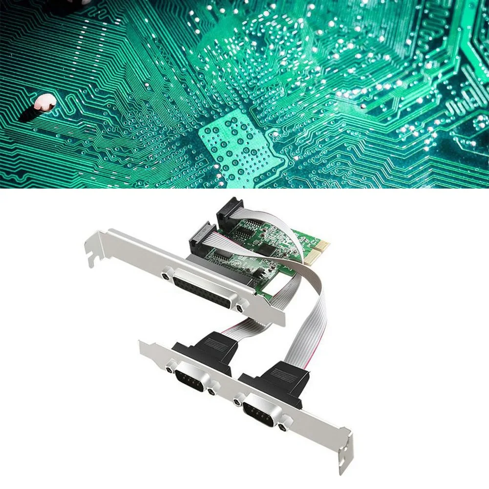 PCIe Serial and Parallel Port Card Desktop PCI-E 1 and 2 Serial Port Card Built-in 2S1P COM Serial Parallel Port