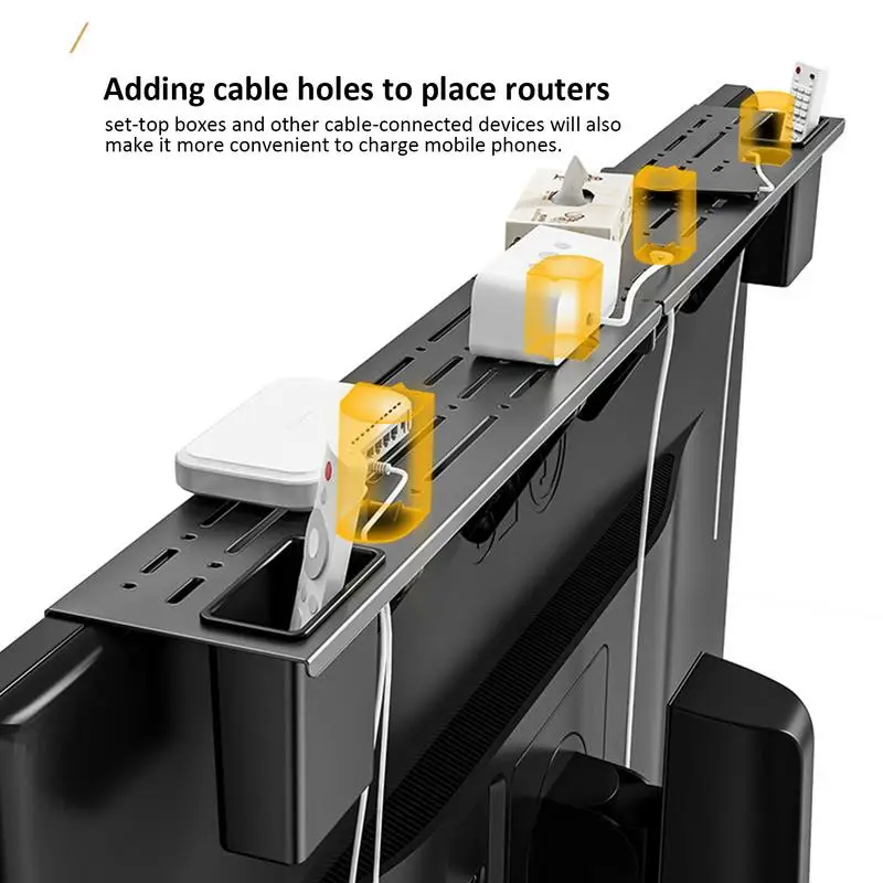 Rack TV Monitor Organizer Screen Top Storage Shelf Holder Practical Home Storage Computer Office Multi-functional Storage Stand