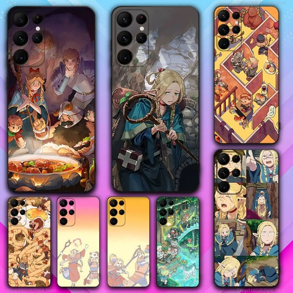 Casing Ponsel Hitam D-Delicious In D-Dungeons untuk Samsung S30,S25,S24,S23,S22,S21,S20,Fe,Lite,5G,Ultra,Plus Ultra-Tipis