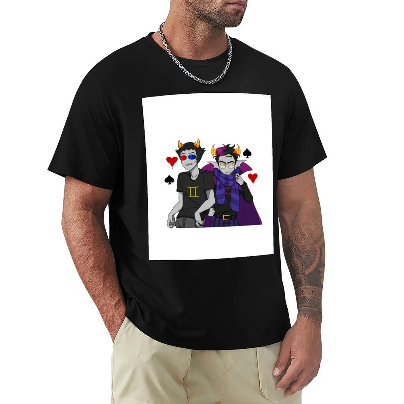 

relationship status: it's complicated (sollux/eridan) T-Shirt street wear customs mens graphic t-shirts big and tall