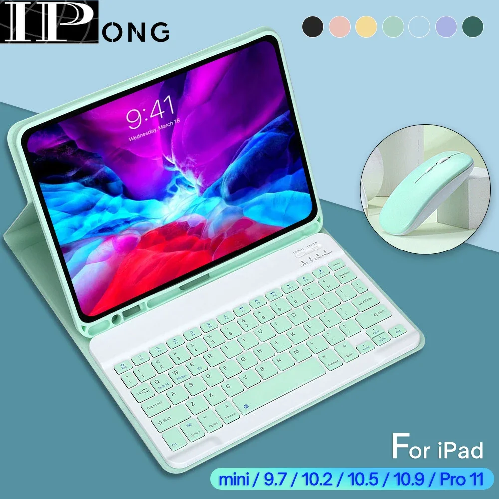 For iPad Keyboard Case For iPad Pro 11 2021 2020 Air 4 Mini 6 10.2 9/8/7th 2018 2017 5 6th Pro 11 10.5 9.7 Air 3 2 Mini 4 5 Case