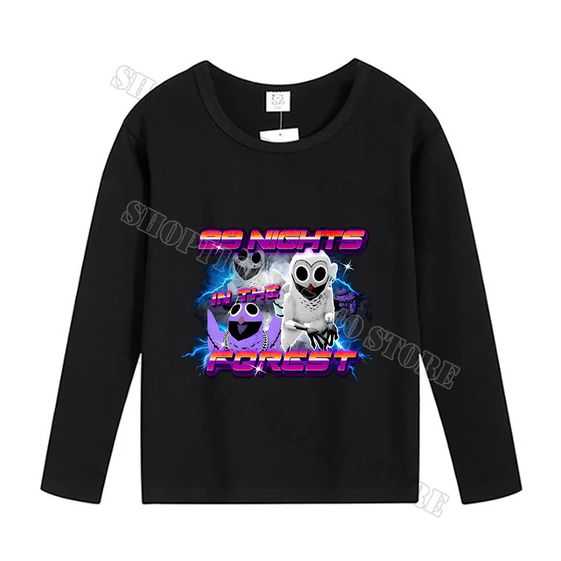 99 ليال في الغابة تي شيرت طويل الأكمام بنين بنات رعب الغزلان مطبوعة الخريف الربيع بلايز الملابس رقيقة س الرقبة الملابس المحملة هدية