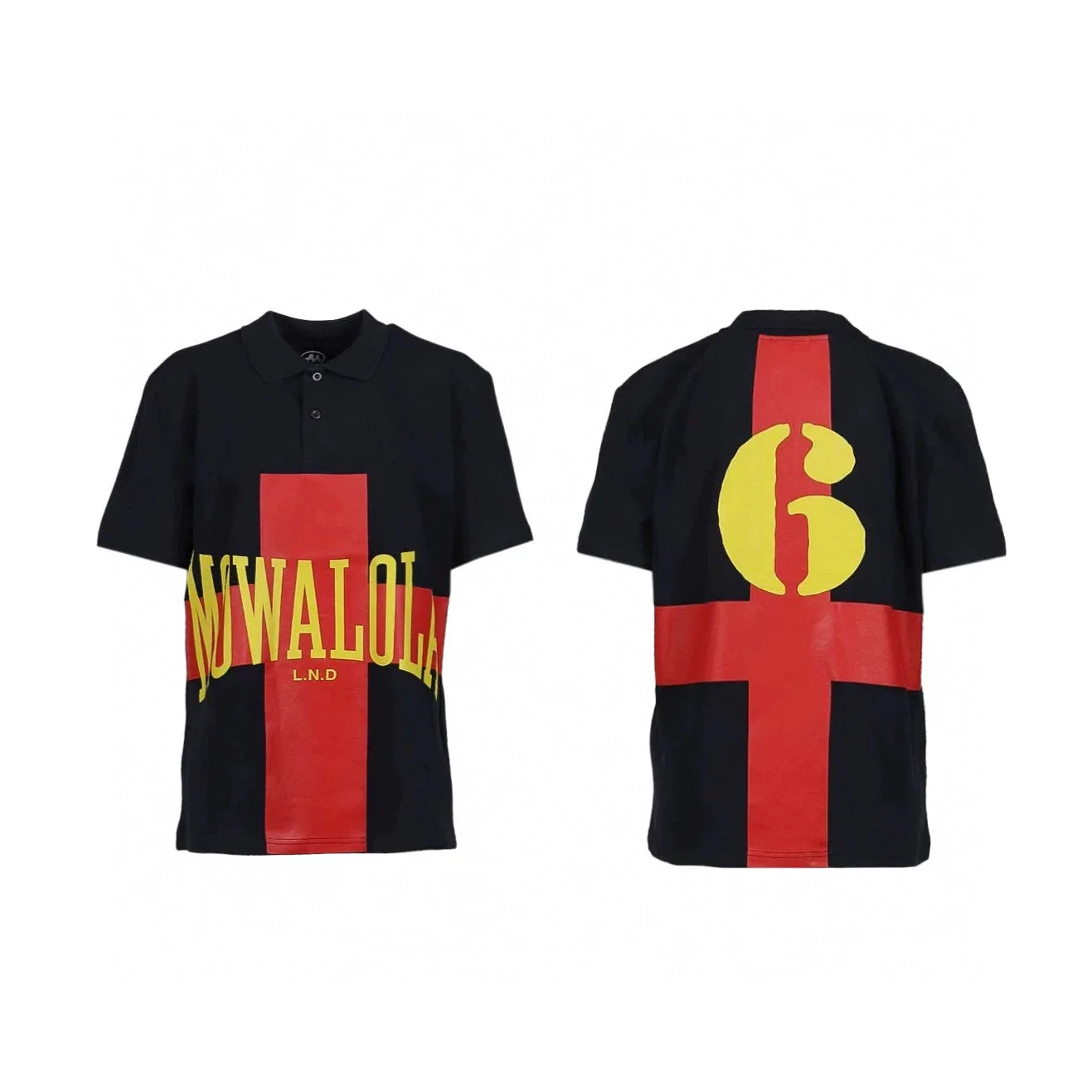 Mowalola Lettered Print Style Graphic Clothing Line Cross-Frame Digital Print 6-Sleeve Tight Polo Shirt