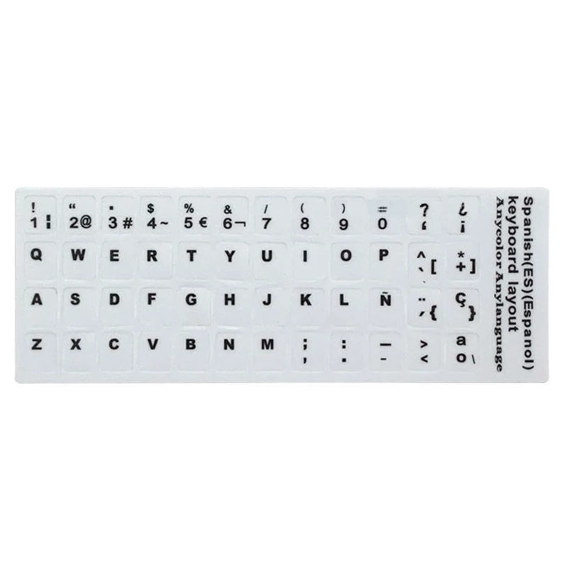 18x6.5cm Keyboard Layout Stickers Spanish Letter Keyboard Button Protective Film for Laptop Tablets