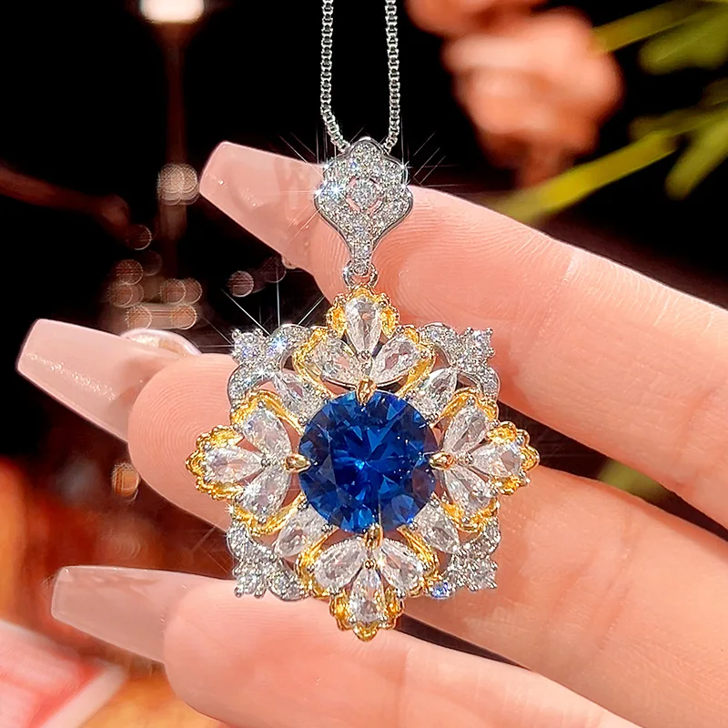 2025 جديد النحاس أسفل مطلية بالذهب محاكاة الأزرق وأشار كريستال الذرة اللون ضوء مجموعة فاخرة للنساء 12-10 متر #3