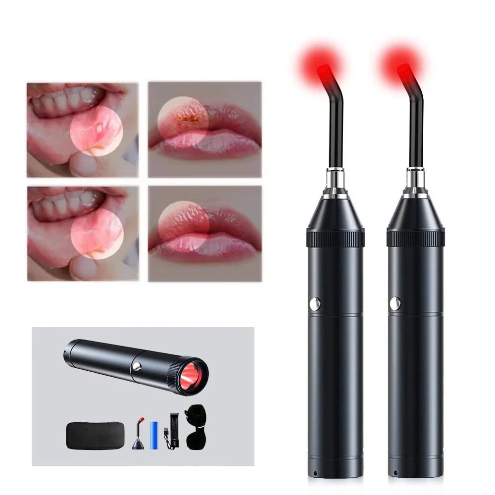 

Red Light Device Cold Sore Canker Sore Relief Infrared Light Wand for Mouth Nose Ear Knee Feet Hand Ankle Sport Pain Home Travel