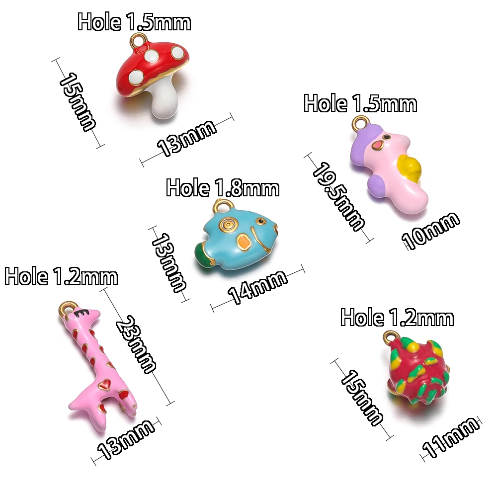5 Stück Edelstahl 3D Giraffen-Anhänger Pitaya-Anhänger DIY Kinder-Schmuck Armband-Zubehör Halskette Mädchen-Ohrringe Bastelzubehör – Detail 3