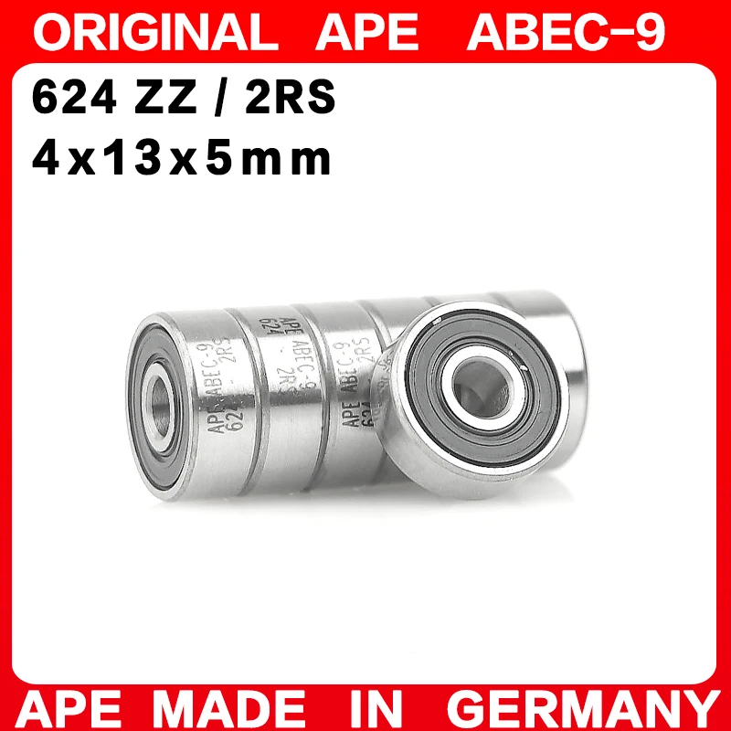 10-200PCS Germany ABEC-9 Bearing 624 ZZ 2RS 4x13x5 mm 624-2RS 624ZZ Z  RS LB LU - 2Z Miniature Precision Ball Bearings
