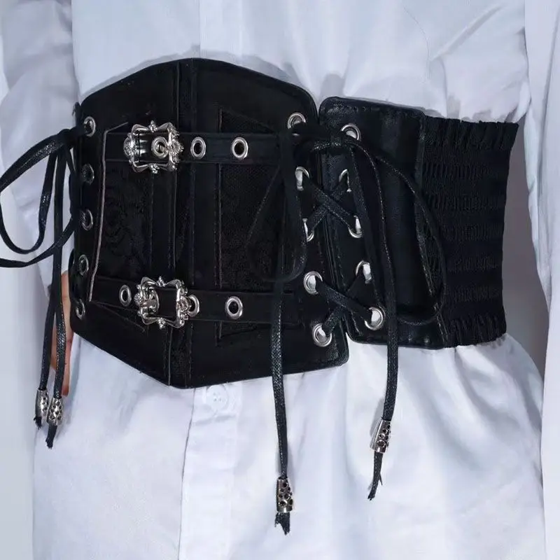 

Винтажный пояс — черный корсетный пояс для женщин, пояс-корсет в стиле бохо для платьев (стиль готики и Y2K)