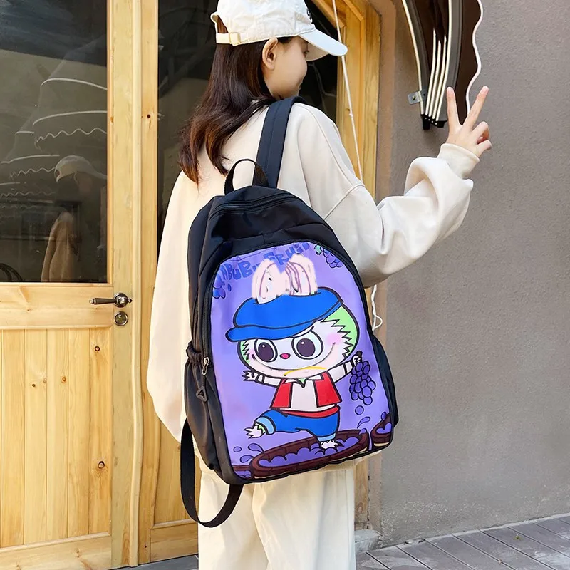 

MINISO Boys and Girls New Cute Schoolbag women ins for handbag 121labu Fashion Student Backpack Cartoon Campus Backpack