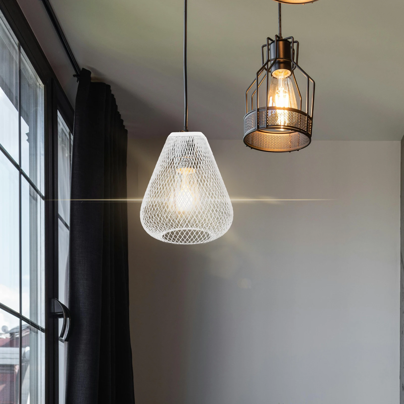 

Vintage Lampshade Retro Metal Cage Ceiling Light Cover Iron Wire Mesh Pendant Shade For Living Room Bedroom Industrial