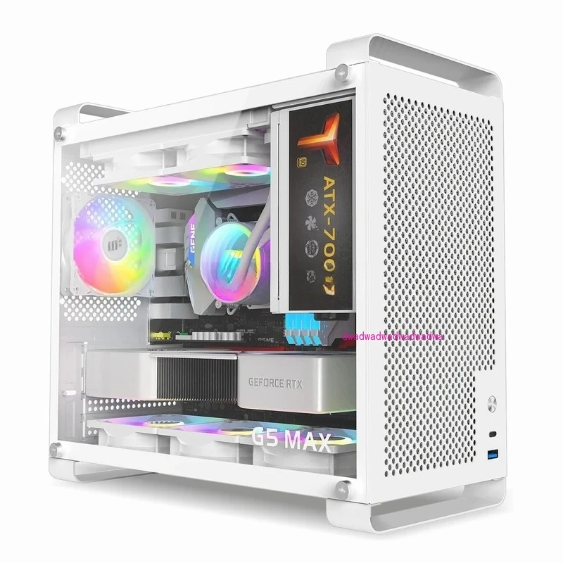 

G5MAX Chassis Matx White Chassis Black Side Transparent Desktop Mini ITX Small Computer Empty Chassis Power Supply