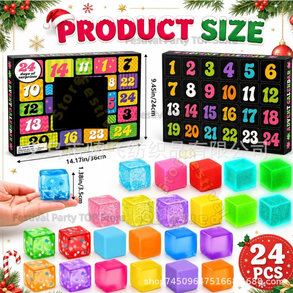 NeeDoh 24 Pcs Christmas Easter Advent Calendar Cute Squishy Fidget Toy Unique Slow Rebound Anxiety Relief Mystery Surprise Gift