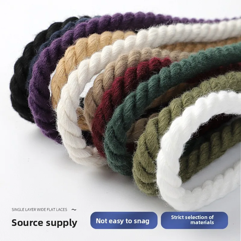 

Black Warrior Dunk Black, White and Beige 7MM Lacing Cord, Suitable for Air Force One Three-strand Hemp Rope. Round and Thick