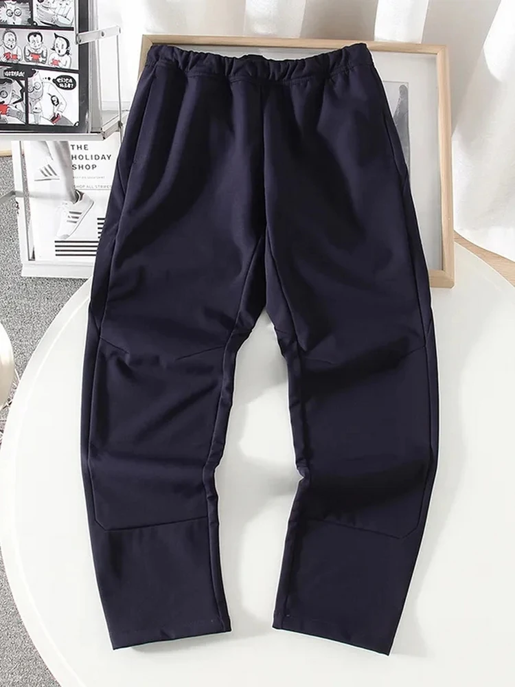 

Outdoor Fce Lined Men's Casual Pants Windproof Water Resistant Warm Loose Straight Leg Casual Trousers for Autumn Winter