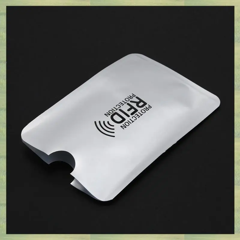 

N15R-100Pcs Aluminum Foil Anti-Degaussing Card Cover RFID Shielding Bag NFC Credit Card Anti-Theft Brush ID Card Protector