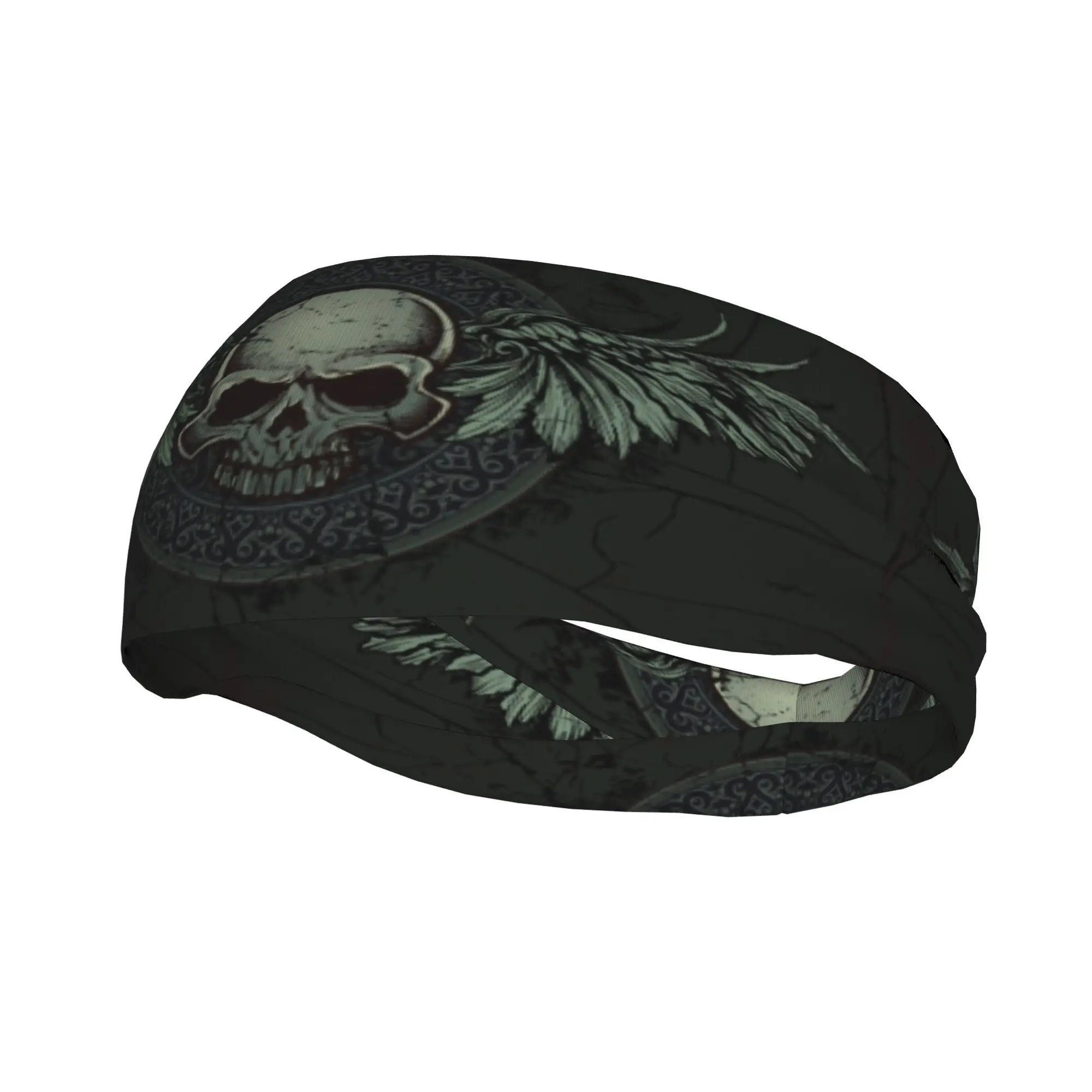 

Men'S Stone Skull Headband Sporty Geometric Pattern Headwear for Sports Casual Wear Mixed Colors Hand Wash or Dry Clean
