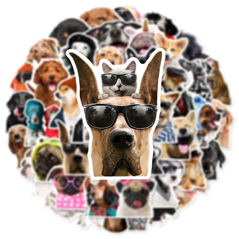

50PCS Kawaii Dog Hat PVC Sticker Underwater World Graffiti Decoration Notebook Suitcase Guitar Refrigerator Phone Decals