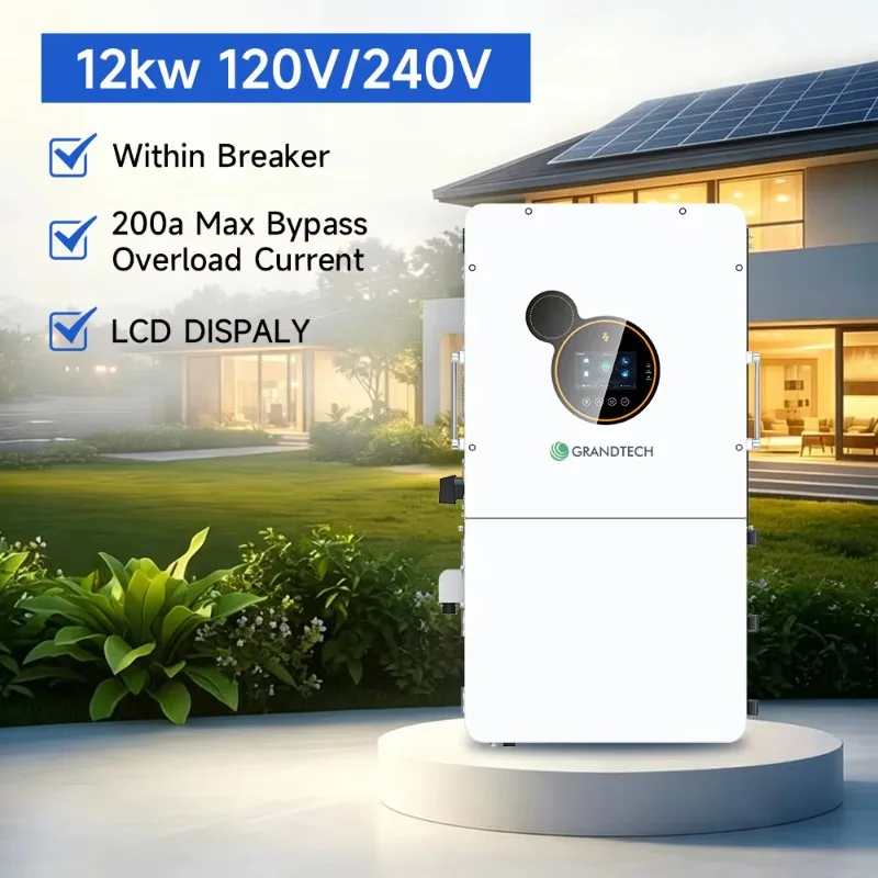 12kW Hybrid Solar Inverter 48V/120V/240V 60Hz Split Phase Pure Sine Wave 240A Dual MPPT Split Phase Output Type