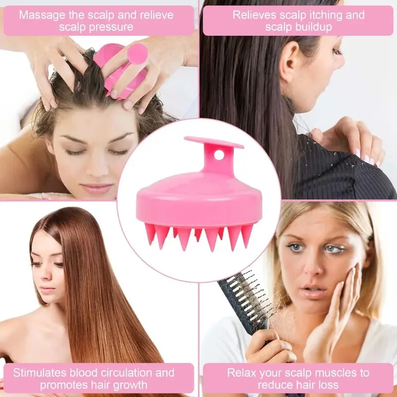 1/2pcs High Quality Soft Scalp Massager Hair Growth Gentle Ergonomic Shampoo Brush Durable Scalp Cleaning Brush Hair Care