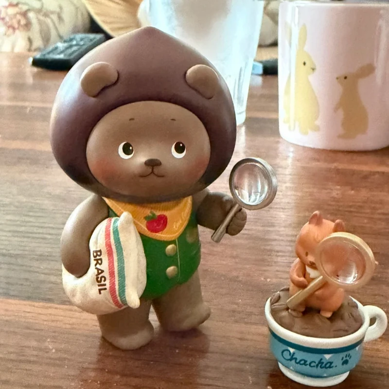 

PANPAN Bear Coffee Club Have A Nice Coffee Series Blind Box Cookey Planet Bear Doudou Panny Cookie Designer Art Collection Doll