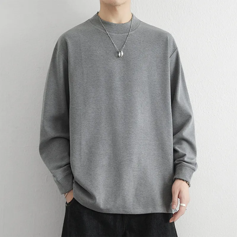 

Новый мужской тонкий базовый свитер 2025 года с круглым вырезом, повседневный, универсальный, высококачественный, зимний, вязаный, молодежный, приятный к коже