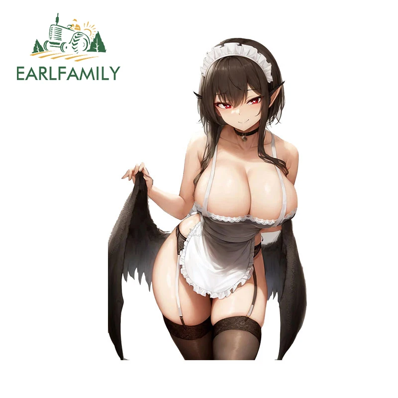 

EARLFAMILY 13cm x 8cm for Sexy Big Chest Anime Car Sticker Car Accessories Hot Loli Decal Creative Caravan Hentai Waifu Graphics