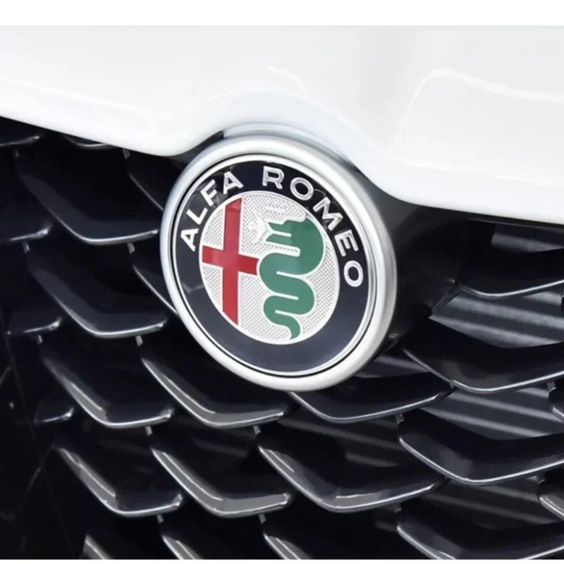 2 قطعة ل AlfaRomeo 147 156 159 74 مللي متر غطاء محرك السيارة الأمامي شعار بونيه مصبغة ملصق الخلفي الجذع شارة ملصق مائي التصميم اكسسوارات السيارات