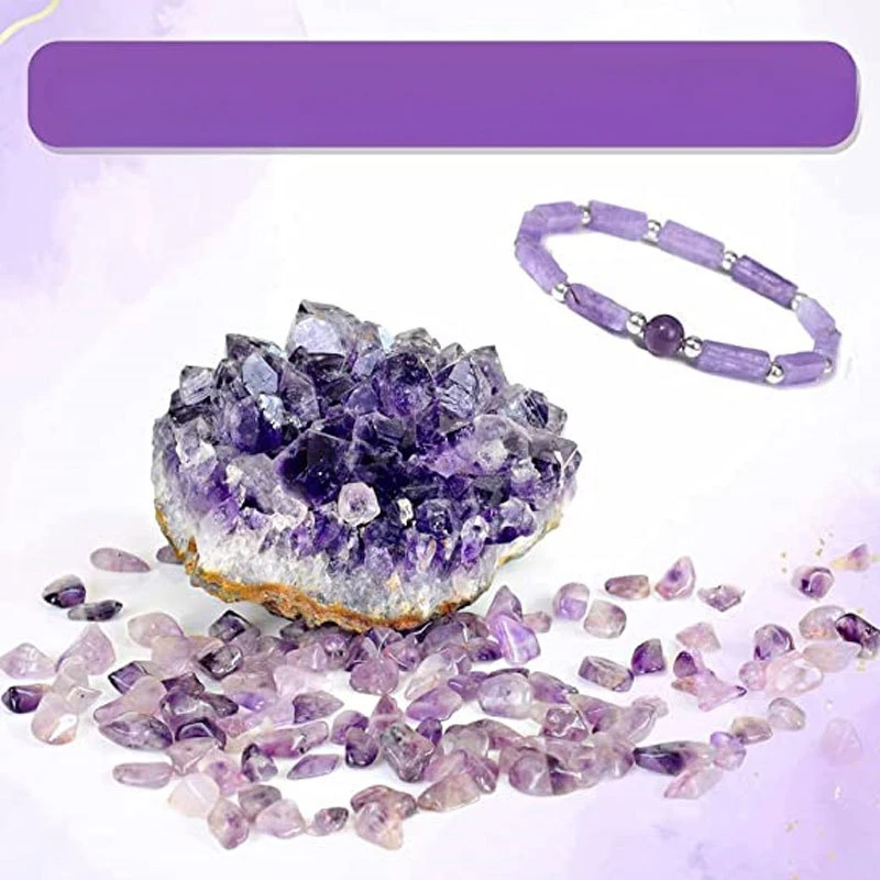 New natural amethyst square bead bracelet women's simple fashion charm bracelet