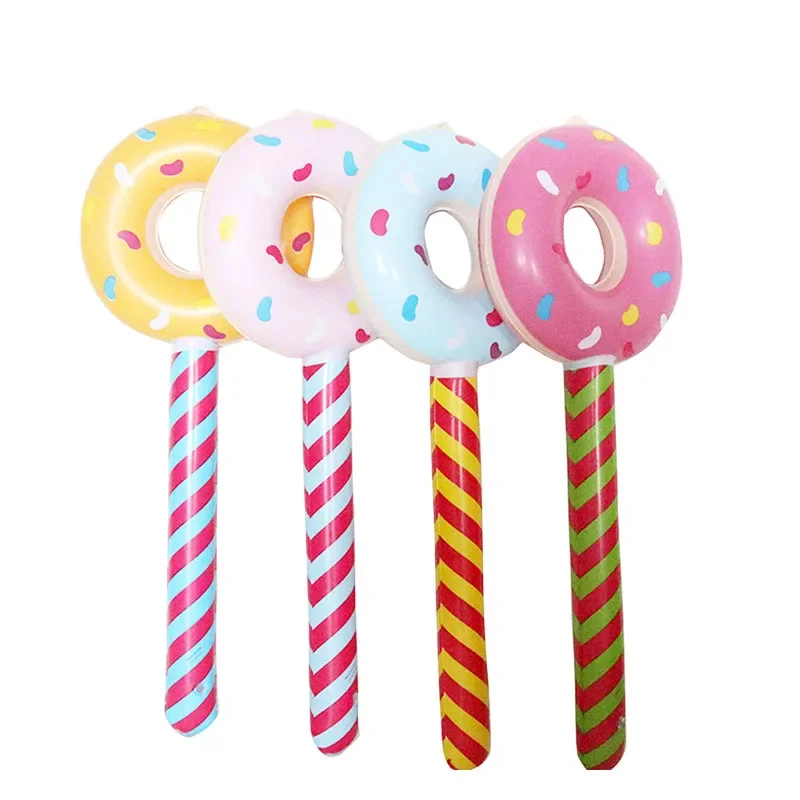 

80cm Donut Inflatable Balloon Sticks Sweet Doughnuts Party Ballon Happy Candy Birthday Party Decor Kid Balon Gifts