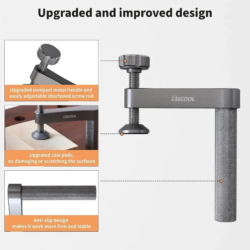 

1Pcs Bench Dog Clamp 20mm19mm Stable Holdfast Dog Hole Clamp,Adjustable MFT Table Aluminum Table Clamps for Woodworking Tools