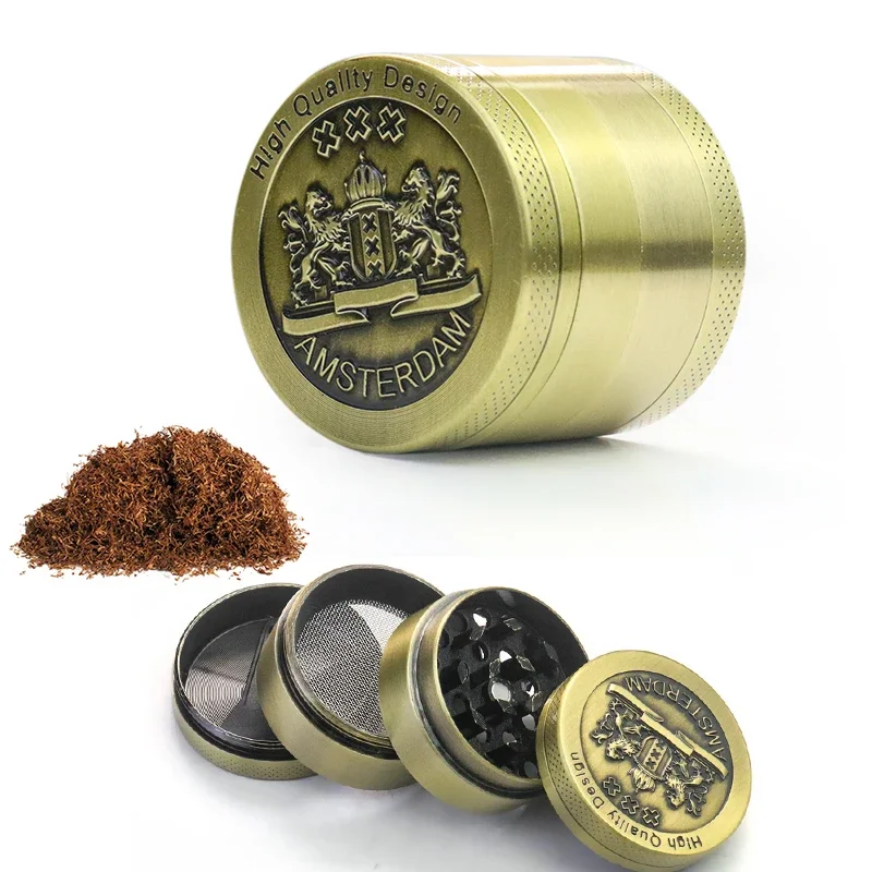 

Aluminum Tobacco Grinder Retro Manual 4-layer Tobacco Crusher 40mm Herb Spice Mill Smoking Accessories