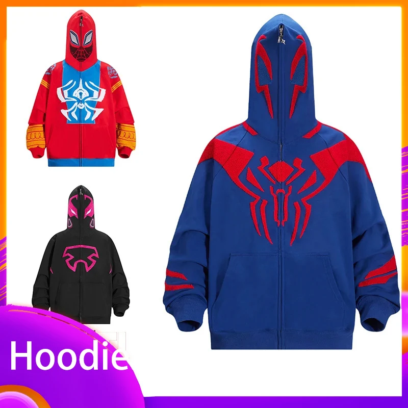 

Толстовка с капюшоном Spider Man 2099, модная толстовка с цифровой печатью в стиле хип-хоп, повседневная модная одежда для женщин и мужчин, модный топ, подарок