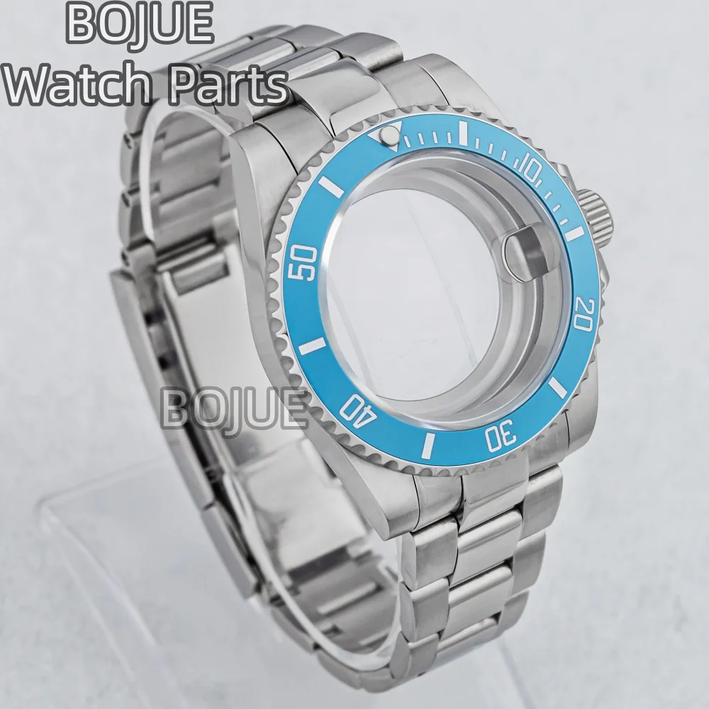 ل الغواصة 40 مللي متر NH35 ساعة حافظة الجليد الأزرق الحافة حاوية من الفولاذ المقاوم للصدأ صالح NH34 NH35 NH36 ETA2824 ساعة يد تعمل بالحركة اكسسوارات #6