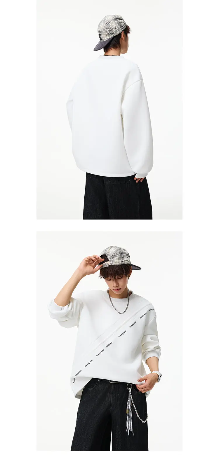 LUZHEN 2026 Autumn New Stripe Printed Loose Round Neck Casual Sweater Pullover Men's Fashion Korean Long Sleeve T-shirts JY8319