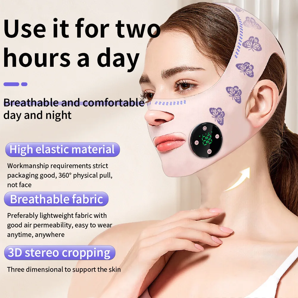 

EMS Head Massage Face Relaxation USB Charging Facial Slimming Strap Face Lifting Reduce Double Chin Cheek Lift Up Face Thin Mask