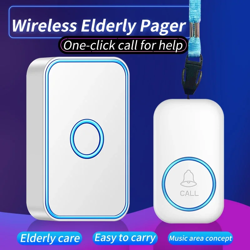 CACAZI Caregiver Pager Wireless Home Care Alert Calling System SOS Call Buttons for Elderly Patient Pregnant Children Disabled