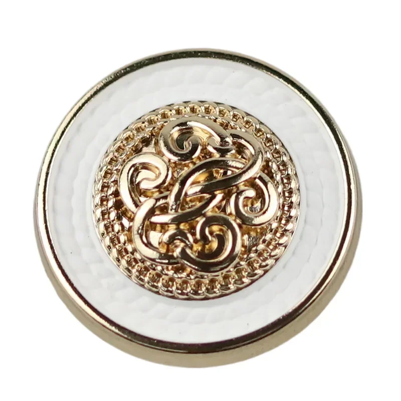 10pcs Fashionable Buttons Beautiful Pattern Round Gold Color Metal Shank Buttons Clothes Sewing Accessories