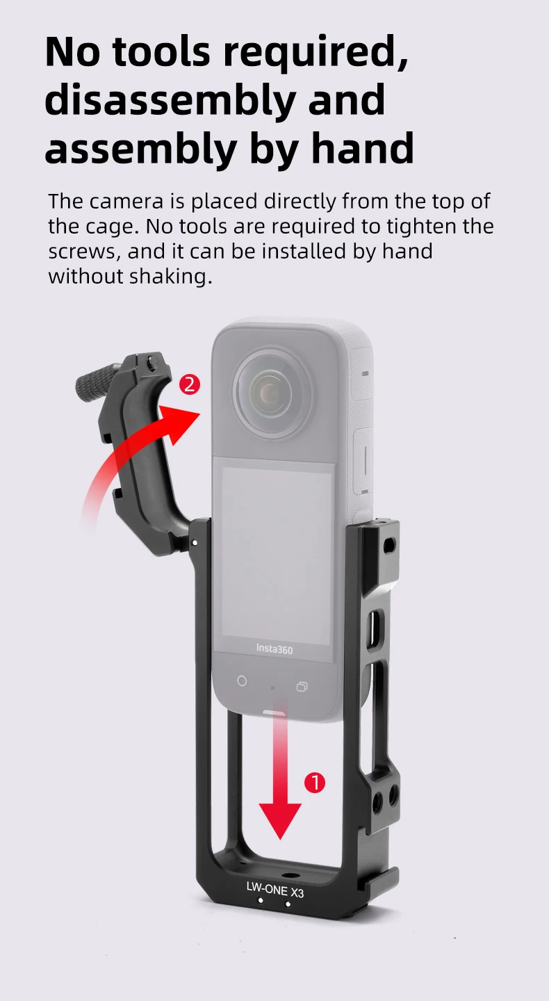 Protective Metal Expansion Case (Rabbit Cage) for Insta360 X4 - Action Camera Anti-Drop Accessory