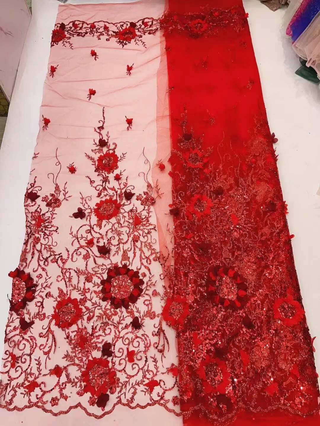 

Embroidery French Glitter Lace Fabric ZH-13028734 African Tulle Lace Fabrics for Party