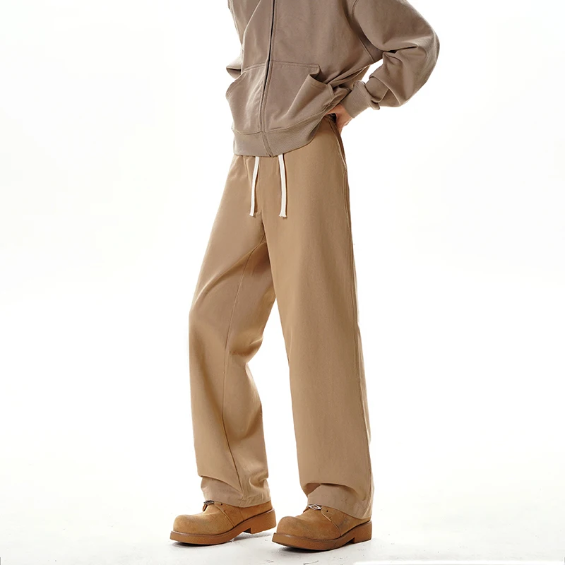 

Мужские брюки в японском стиле, однотонные широкие повседневные брюки, мужские широкие брюки, свободные прямые брюки, весенне-осенние брюки
