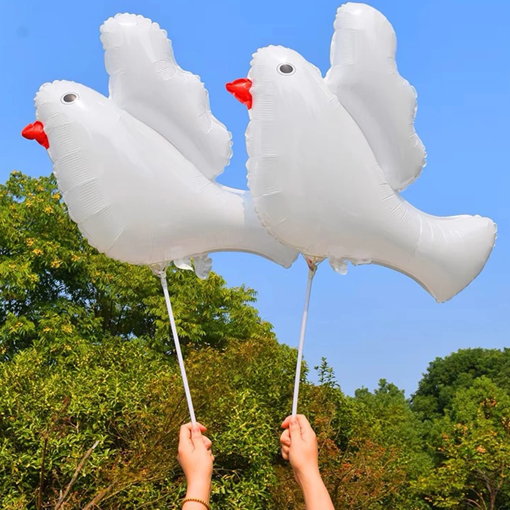 

10 Pcs Dove Balloons Aluminum Film Party Decorations Dove Design Balloon Birthday Baptism Supplies Strong Long Lasting