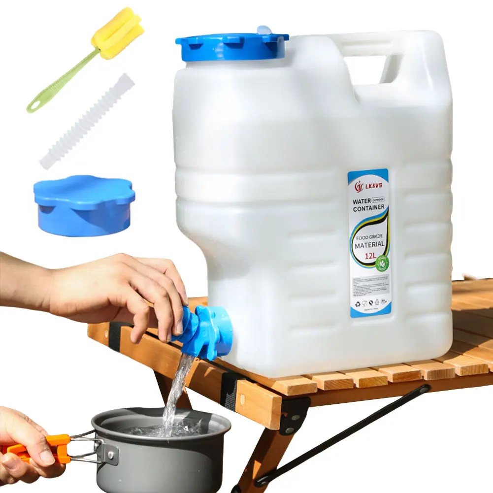 

12L Water Storage Container with Faucet Portable Water Tank Large Capacity Water Dispenser Carrier for Vehicle Car Camping