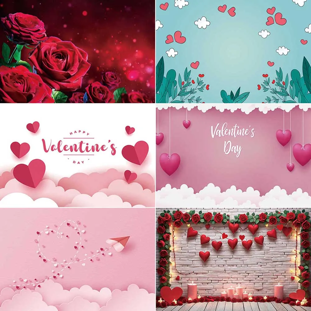 

MOON.QG Valentine'S Day Backdrop Photography Petal Gifts Love Photozone Background Children Photo Studio Photocall Supplies