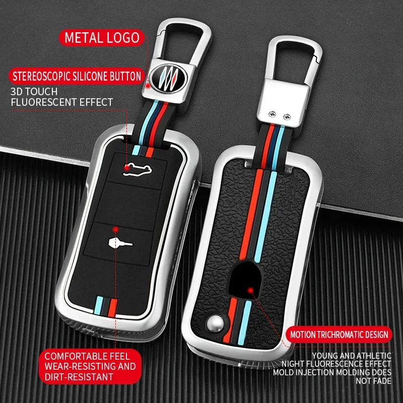 Funda de llave de coche de aleación de Zinc, 2 y 3 botones, bolsa para Porsche Cayenne GTS Panamera Carrera GT3, accesorios para llavero Interior de coche