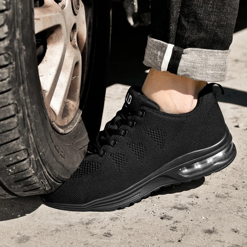 أحذية رياضية للتدريب القتالي للرجال في الهواء الطلق، أحذية أمان للعمل قابلة للتنفس مع غطاء صلب لأصبع القدم مضاد للصدمات ومضاد للثقب #5