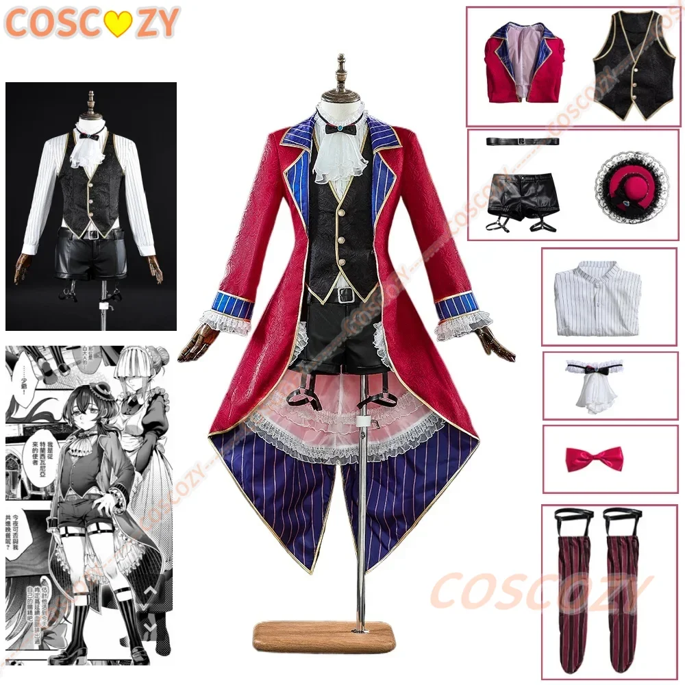 New Cosplay Anime Comic Bathory Cosplay Costume Bathory Red Uniform Hat Stockings Headwear Suit Halloween Party Con Costumes