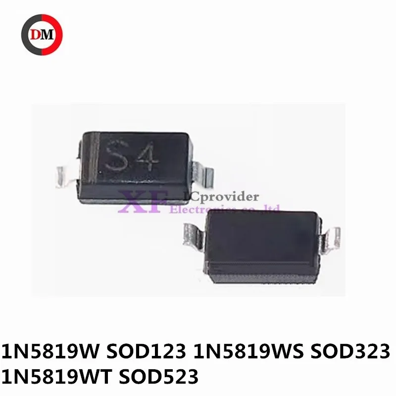 

100pcs/lot 1N5819 1N5819W SOD123 1N5819WS SOD323 1N5819WT SOD523 Screen T4 S4 SMD Diodo